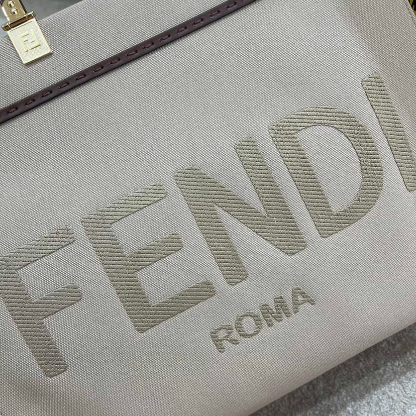 Fendi Tote Bag Grey For Women, Wonmen's Bags 13.8in/35cm FF 8BH386ABVLF1BZC