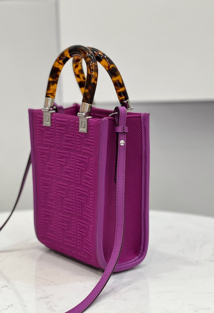 Fendi Mini Sunshine Shopper Purple For Women, Women's Handbags, Shoulder And CrossBody Bags 7.1in/18cm FF 8BS051
