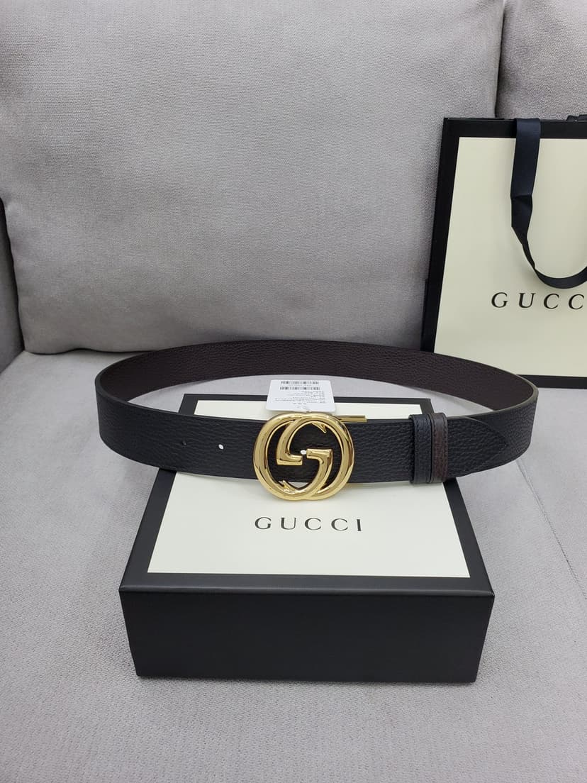 Gucci Belt With Interlocking G Buckle Black For Women, Women Belt