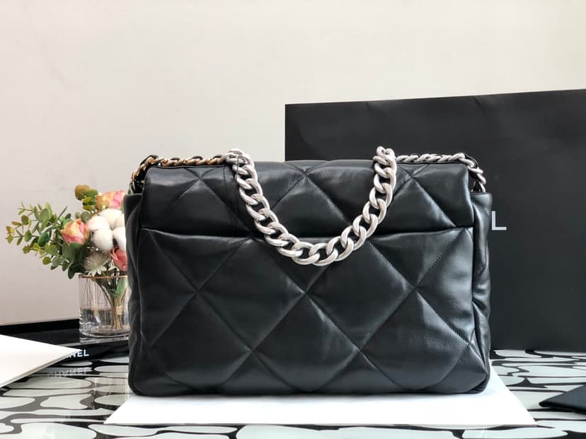Chanel 19 Maxi Handbag Black For Women 14in/36cm