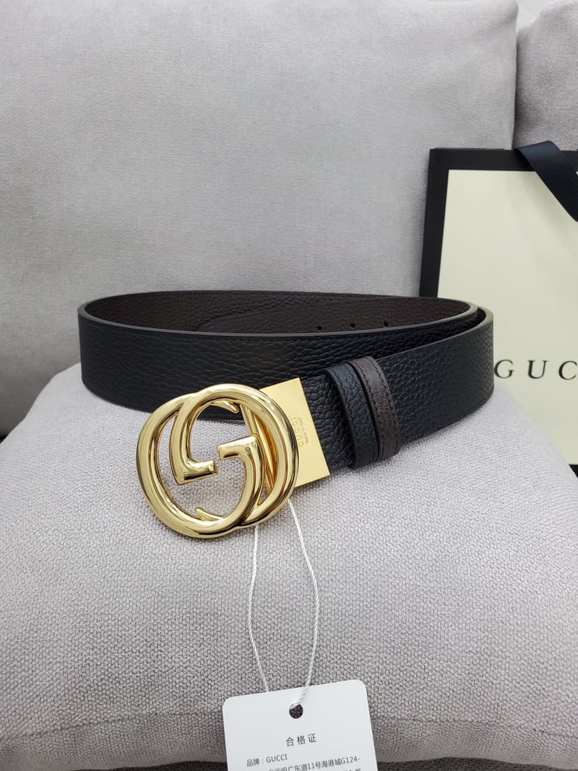 Gucci Belt With Interlocking G Buckle Black For Women, Women Belt