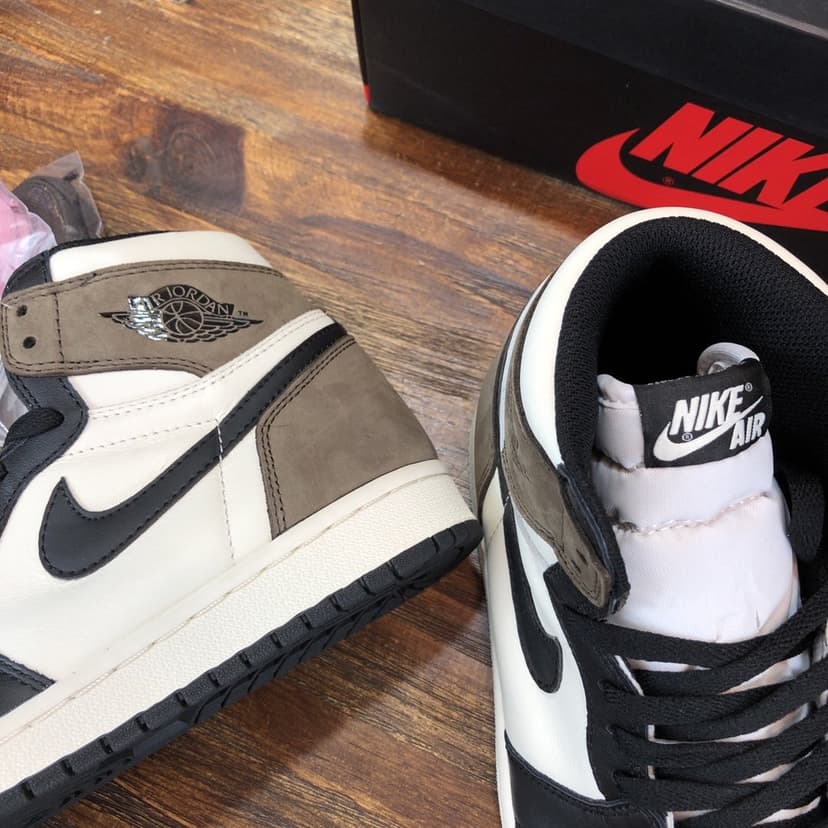 Travis Scott x Nike Air Jordan 1 Retro High OG ‘Mocha’ and Black Sneaker For Women, Women's Shoes