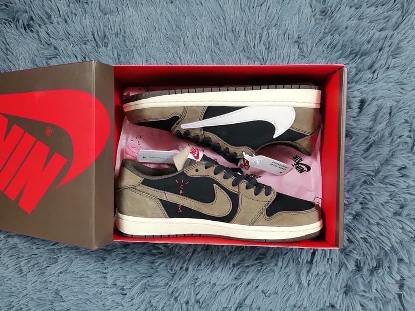Travis Scott x Air Jordan 1 Low Cactus Jack Brown Sneaker For Women, Women's Shoes