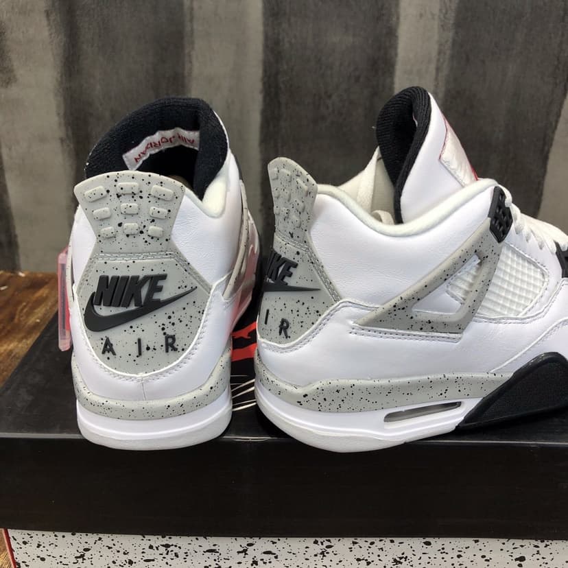 Nike Air Jordan 4 Retro White Cement Sneaker For Women, Women's Shoes