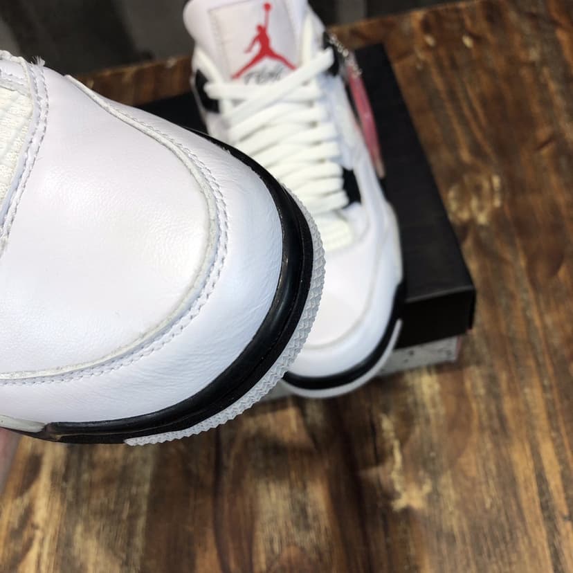 Nike Air Jordan 4 Retro White Cement Sneaker For Women, Women's Shoes