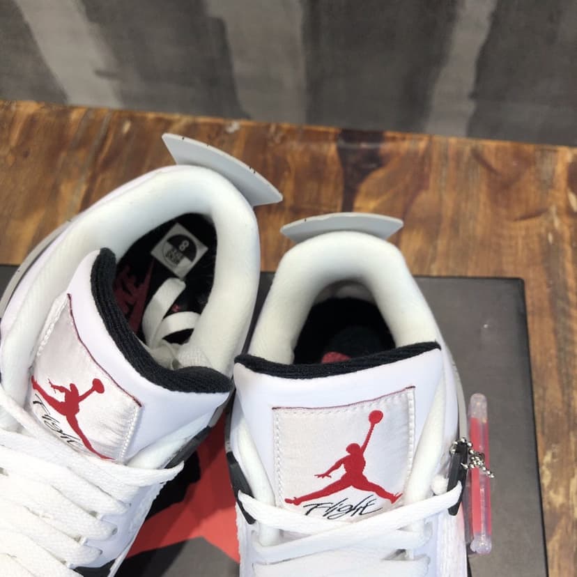 Nike Air Jordan 4 Retro White Cement Sneaker For Women, Women's Shoes