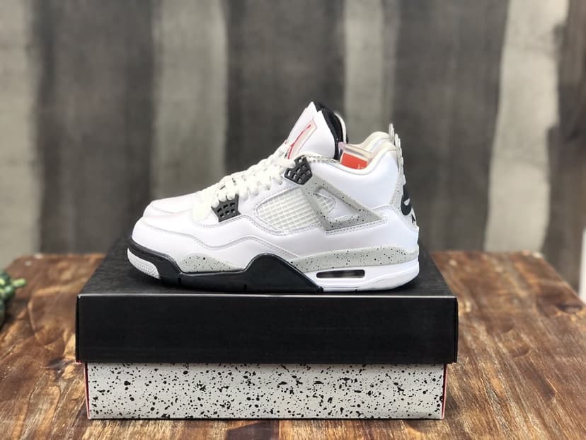 Nike Air Jordan 4 Retro White Cement Sneaker For Women, Women's Shoes