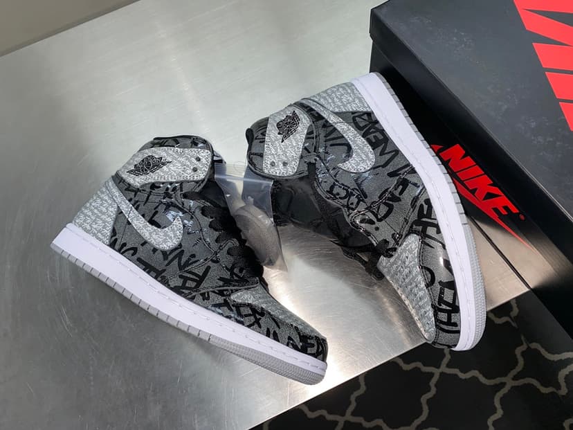 Nike Air Jordan 1 Retro High OG Rebellionaire Black/ White-Particle Grey Sneaker For Women, Women's Shoes
