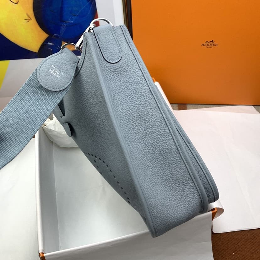 Hermes Evelyne III 29 Bag Light Blue With Silver-Toned Hardware For Women, Women's Shoulder And Crossbody Bags 11.4in/29cm H056277CK18