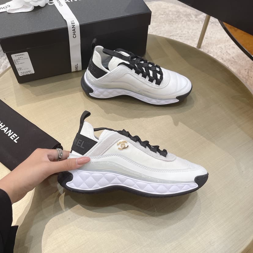 Chanel Sneakers Beige For Women, Women's Shoes 0.4in/1cm G35617