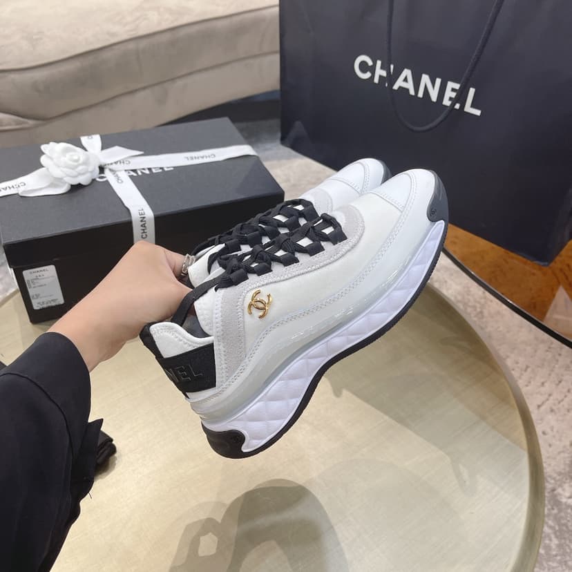Chanel Sneakers Beige For Women, Women's Shoes 0.4in/1cm G35617