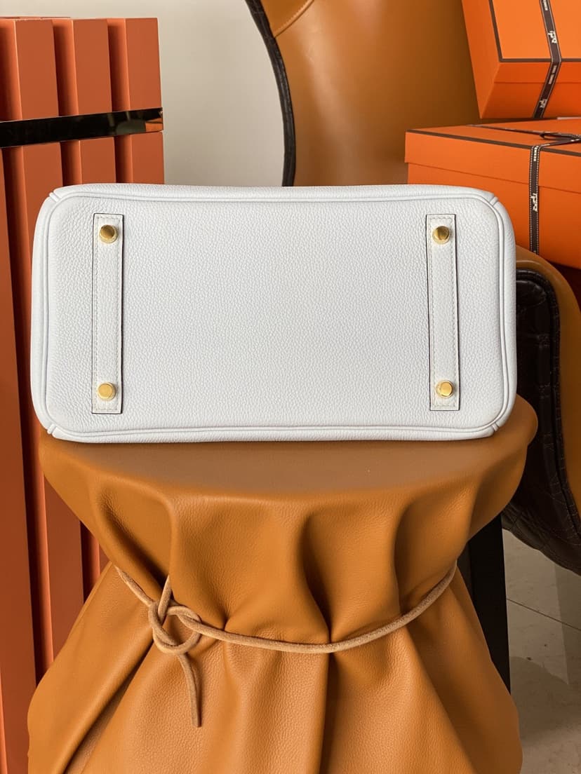 Hermes Birkin Nata Swift White For Women Gold Toned Hardware 11.8in/30cm