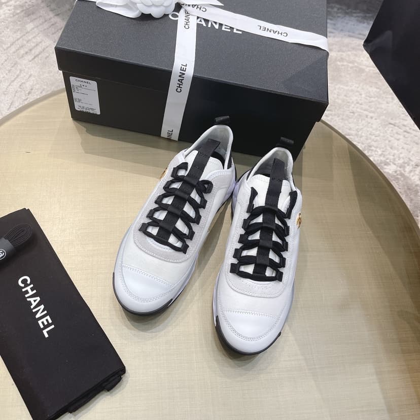 Chanel Sneakers Beige For Women, Women's Shoes 0.4in/1cm G35617