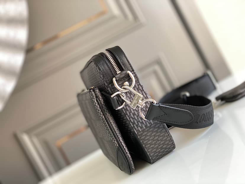 Louis Vuitton Trio Messenger Damier Graphite Black For Men, Men's Bags, Shoulder And Crossbody Bags 9.8in/25cm LV N50017