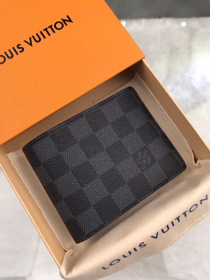 Louis Vuitton Slender Wallet Damier Graphite Canvas For Men, Men's Wallet 4.3in/11cm LV N63261