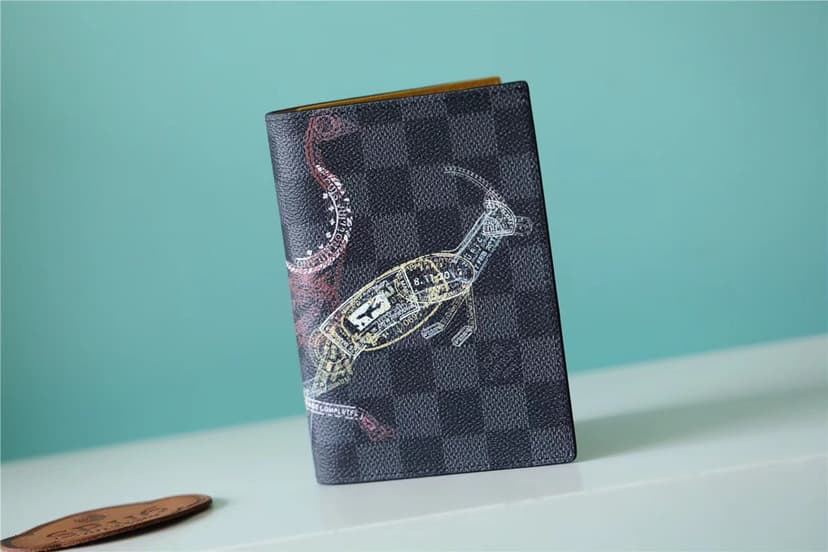 Louis Vuitton Passport Cover Damier Graphite Canvas For Men, Men's Wallet 5.5in/14cm LV N64604