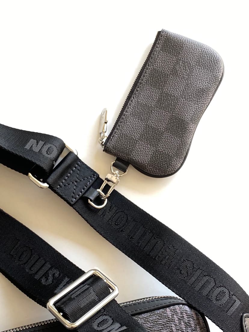 Louis Vuitton Trio Messenger Damier Graphite Black For Men, Men's Bags, Shoulder And Crossbody Bags 9.8in/25cm LV N50017
