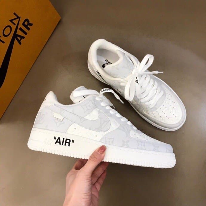 Louis Vuitton And Nike “Air Force 1” By Virgil Abloh Full White For Men, Men's Shoes