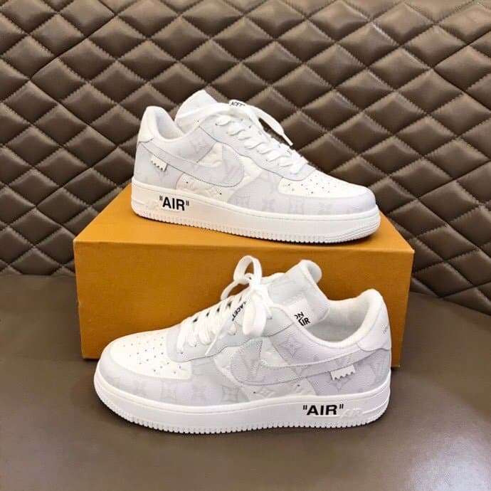Louis Vuitton And Nike “Air Force 1” By Virgil Abloh Full White For Men, Men's Shoes