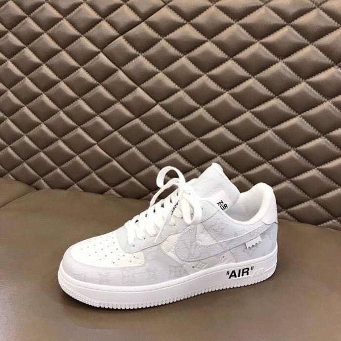 Louis Vuitton And Nike “Air Force 1” By Virgil Abloh Full White For Men, Men's Shoes
