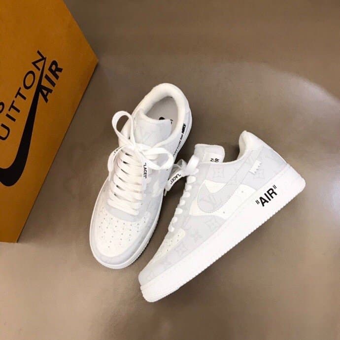 Louis Vuitton And Nike “Air Force 1” By Virgil Abloh Full White For Men, Men's Shoes