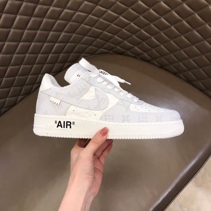 Louis Vuitton And Nike “Air Force 1” By Virgil Abloh Full White For Men, Men's Shoes