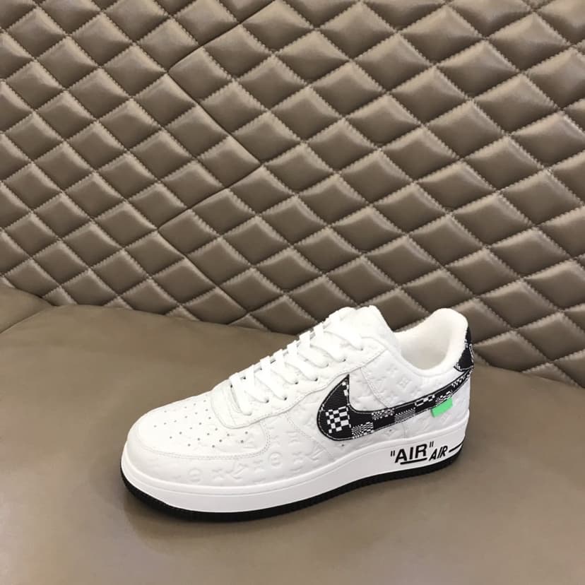 Louis Vuitton And Nike “Air Force 1” By Virgil Abloh White-Black For Men, Men's Shoes