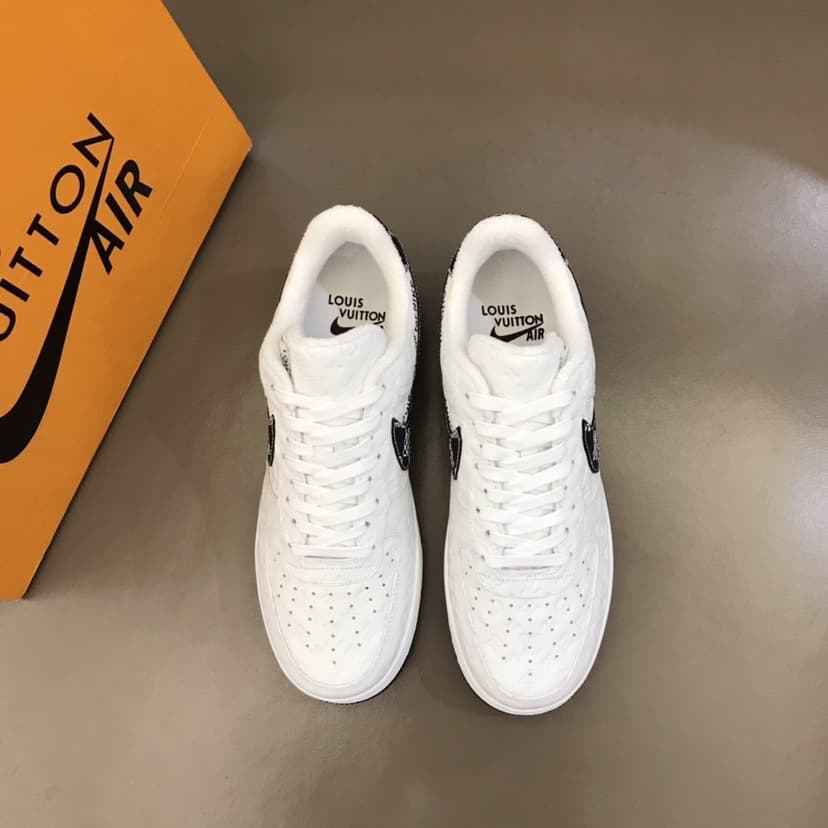Louis Vuitton And Nike “Air Force 1” By Virgil Abloh White-Black For Men, Men's Shoes