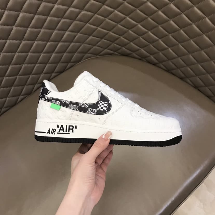 Louis Vuitton And Nike “Air Force 1” By Virgil Abloh White-Black For Men, Men's Shoes