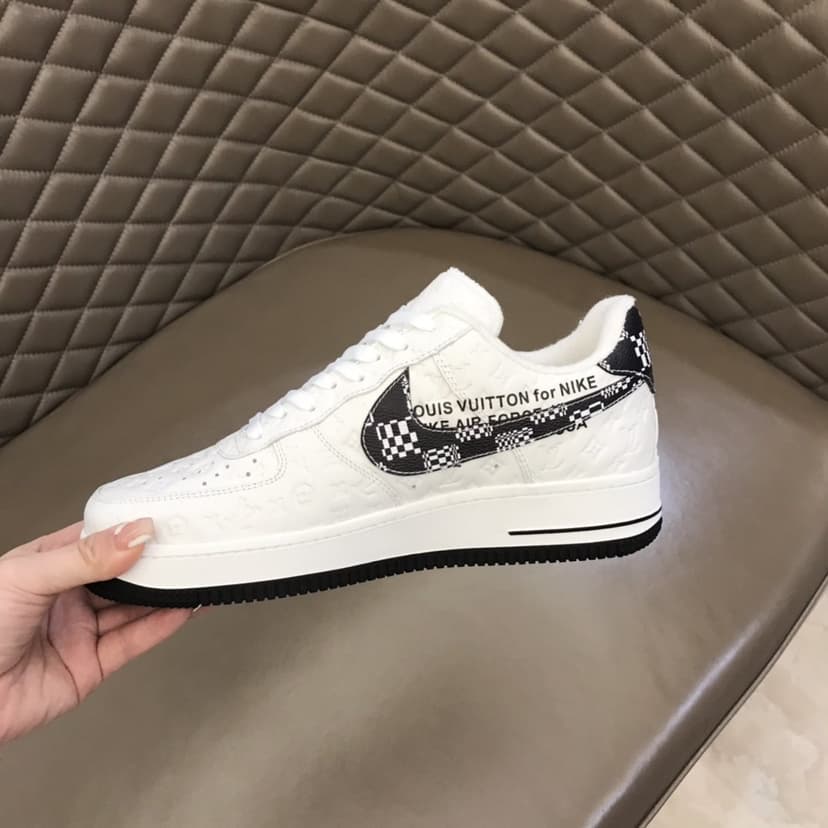 Louis Vuitton And Nike “Air Force 1” By Virgil Abloh White-Black For Men, Men's Shoes