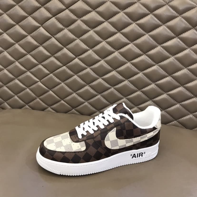 Louis Vuitton And Nike “Air Force 1” By Virgil Abloh Brown-White For Men, Men’s Shoes