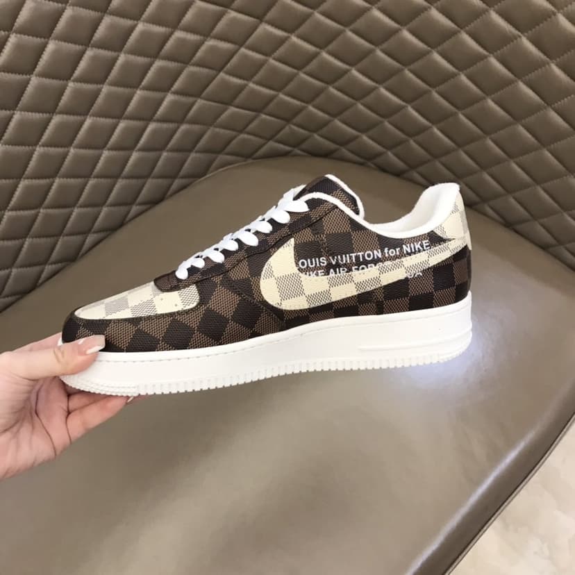 Louis Vuitton And Nike “Air Force 1” By Virgil Abloh Brown-White For Men, Men’s Shoes