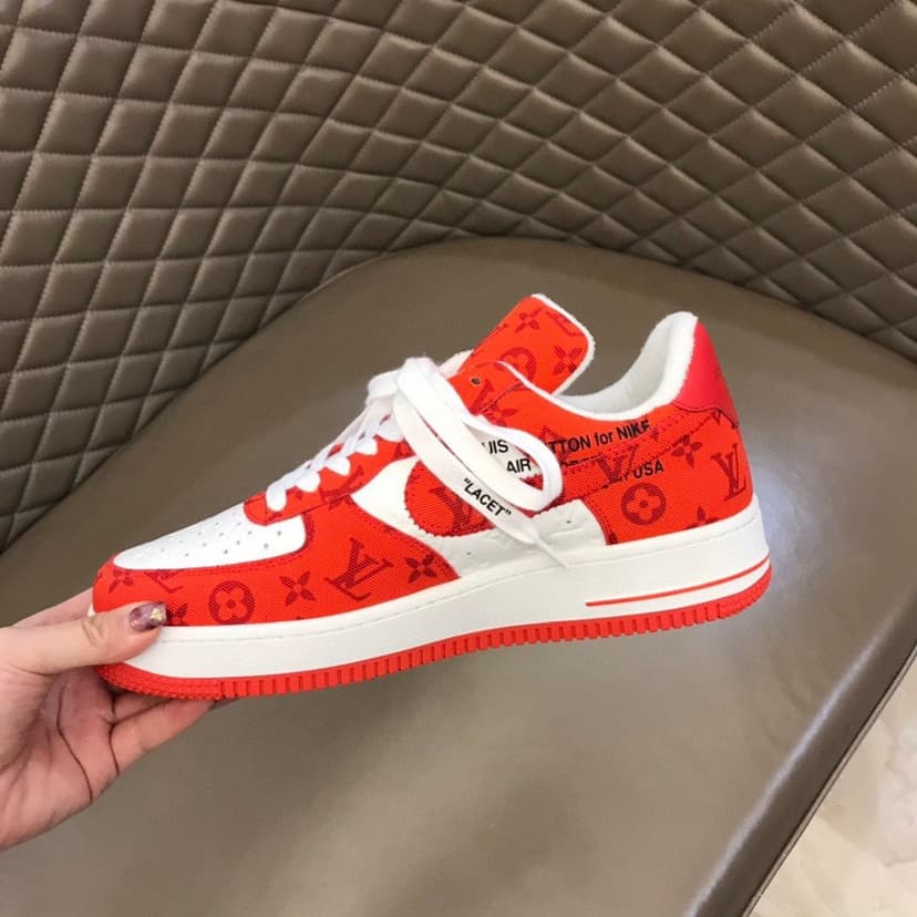 Louis Vuitton And Nike “Air Force 1” By Virgil Abloh White/Comet Red For Men, Men's Shoes 1A9VA9