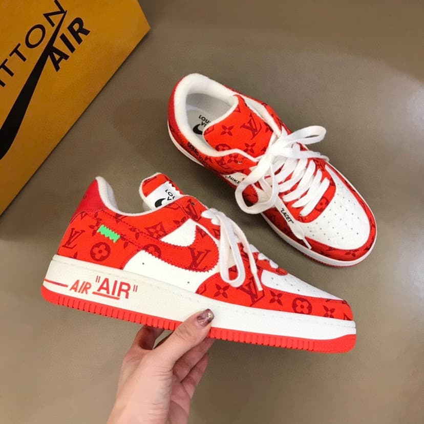Louis Vuitton And Nike “Air Force 1” By Virgil Abloh White/Comet Red For Men, Men's Shoes 1A9VA9