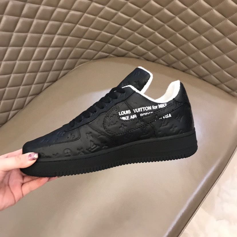 Louis Vuitton And Nike “Air Force 1” By Virgil Abloh Full Black For Men, Men's Shoes