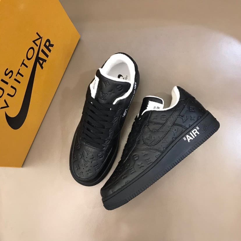 Louis Vuitton And Nike “Air Force 1” By Virgil Abloh Full Black For Men, Men's Shoes