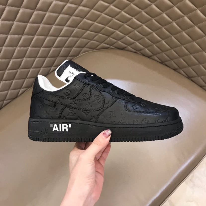 Louis Vuitton And Nike “Air Force 1” By Virgil Abloh Full Black For Men, Men's Shoes