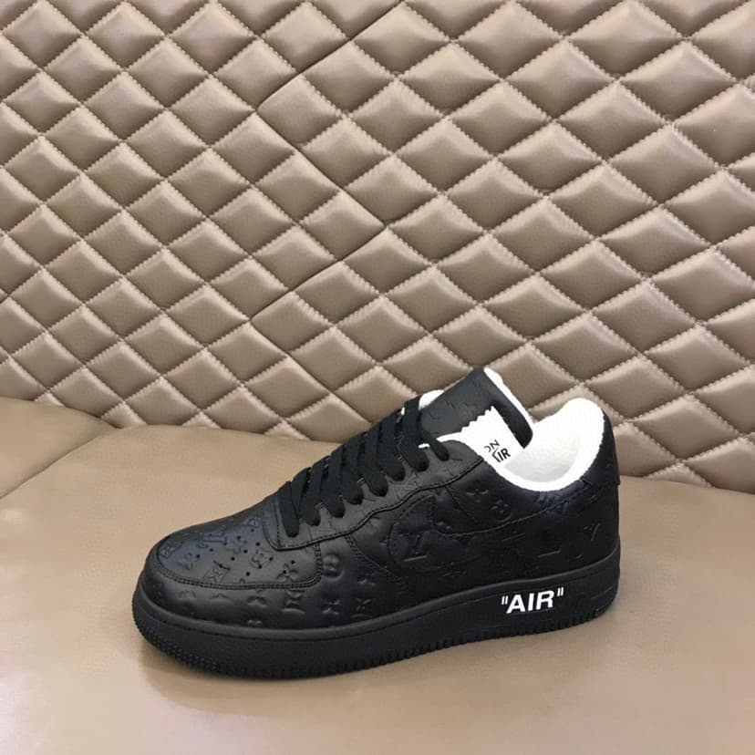 Louis Vuitton And Nike “Air Force 1” By Virgil Abloh Full Black For Men, Men's Shoes