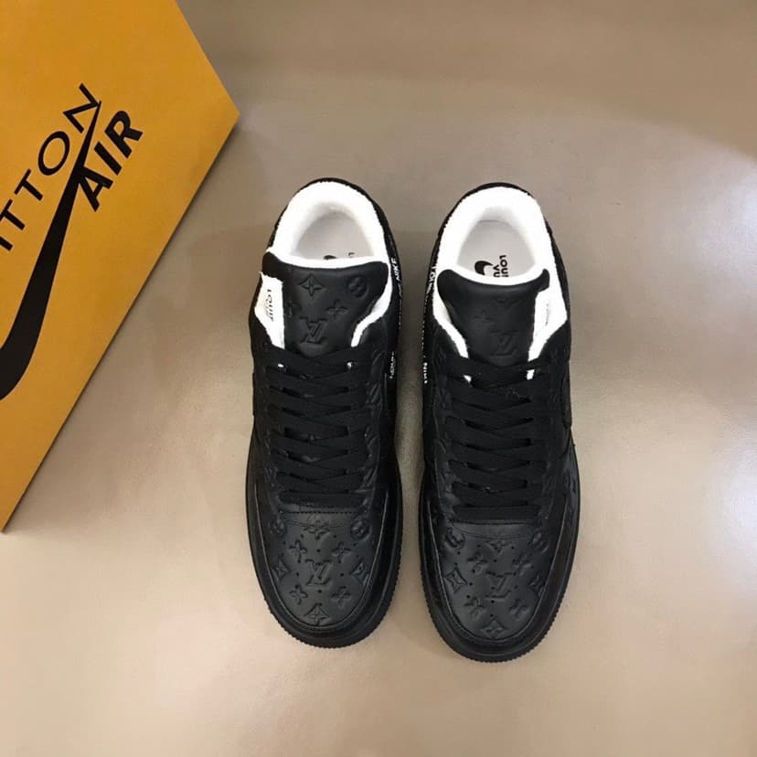 Louis Vuitton And Nike “Air Force 1” By Virgil Abloh Full Black For Men, Men's Shoes
