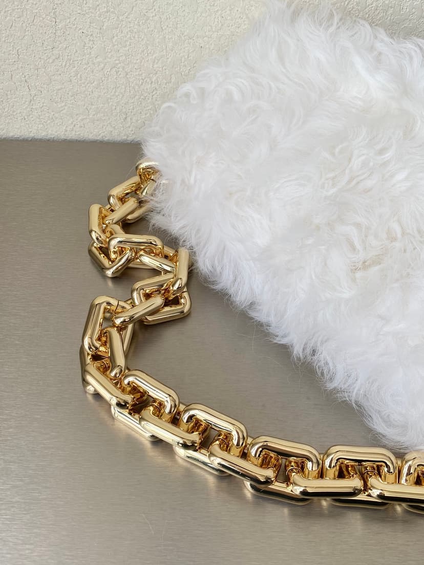 Bottega Veneta Chain Pouch White, For Women, Women's Bags 12.2in/31cm