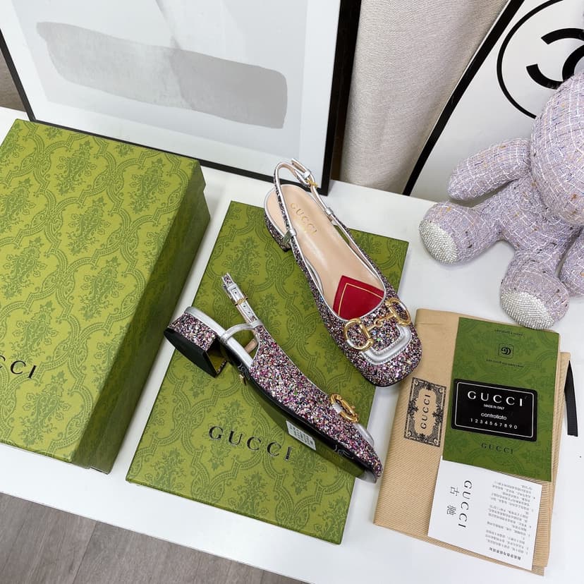 Gucci Lovelight Slingback With Horsebit Multicolor For Women GG