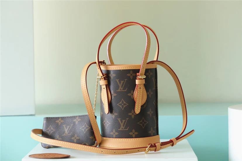 Louis Vuitton Nano Bucket Bag Monogram Canvas Brown For Women Brown 6.7in/17cm LV?