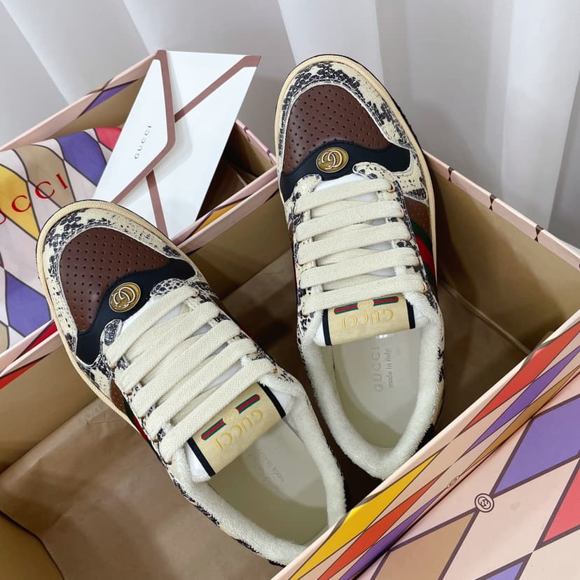 Gucci Women's Screener Sneaker Beige For Women GG