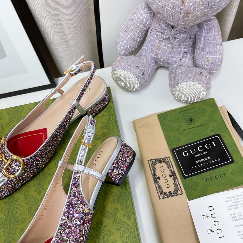 Gucci Lovelight Slingback With Horsebit Multicolor For Women GG