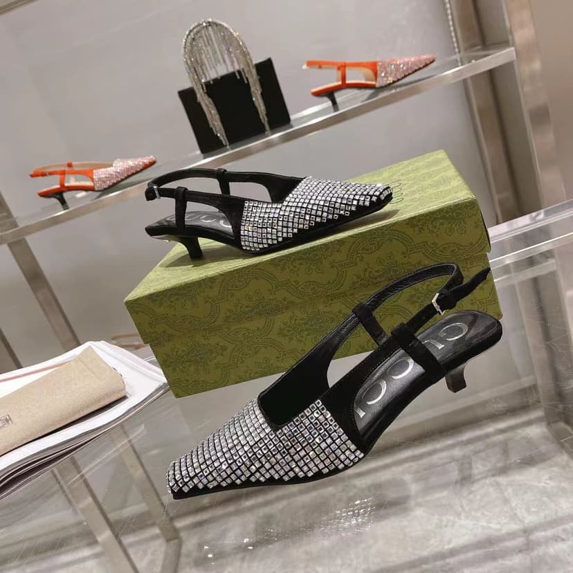 Gucci Women's GG Slingback Pump Black For Women GG