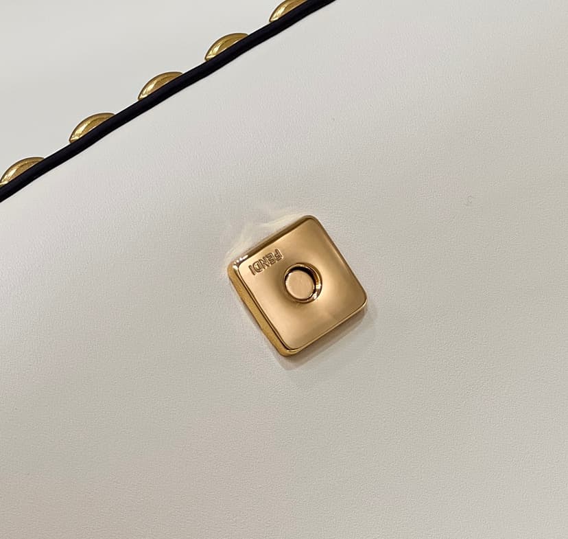 [True-to-ORIGINAL] Fendi Mon Baguette Medium White Bag For Woman 28cm/11in 8BR600AHMQF1FIR