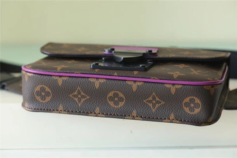 Louis Vuitton S-Lock Sling Monogram Macassar Purple For Men, Men's Bags, Crossbody Bags 8.3in/21cm LV M46245