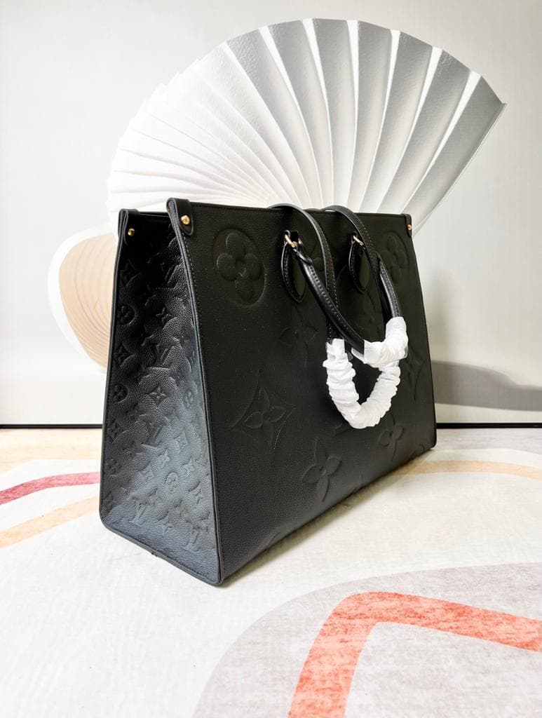 Louis Vuitton Onthego GM Monogram Empreinte Tote Bag Black For Women 41cm LV M44925