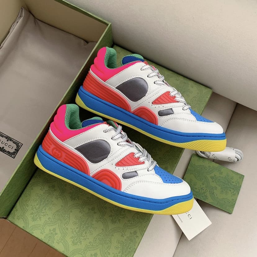 Gucci Women's Basket Sneaker White Pink And Blue For Women 661311 2SH80 9063