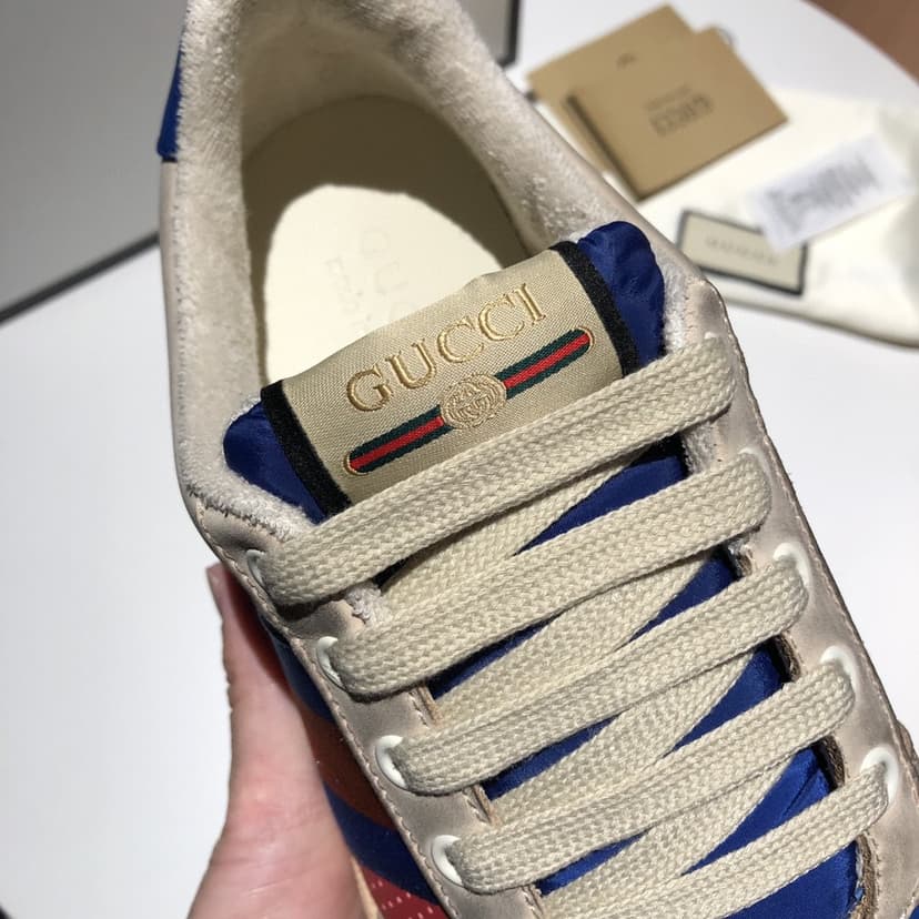 Gucci Men's Screener Low-Top White Red Blue For Men 546163